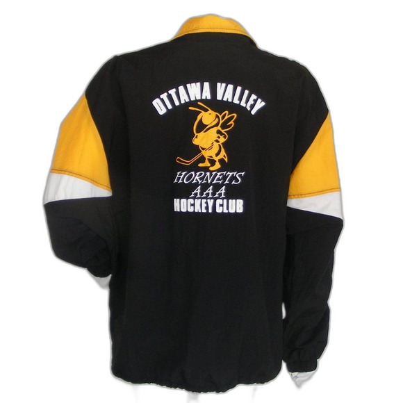 Vintage OTTAWA VALLEY AAA HOCKEY Hornets Jacket, L, #49, Black/Yellow, AAA - Picture 5 of 12